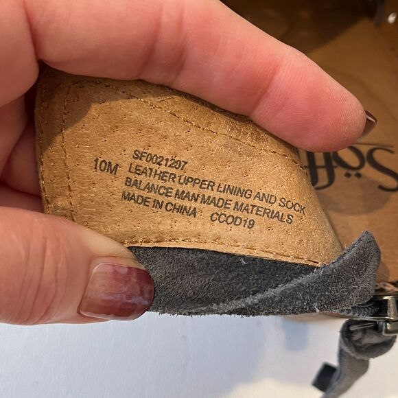 Sofft Westwood Ankle Boots Suede Blue-Grey Perforated Western Size 10 - Picture 8 of 9